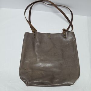 In Blue women's handmade brown leather Shoulder Tote Bag handbag Boho Minimalist